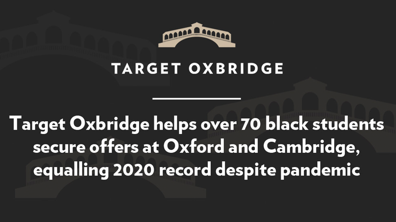 Target Oxbridge Helps Over 70 Black Students Secure Offers at Oxford and Cambridge, Equalling 2020 Record Despite Pandemic